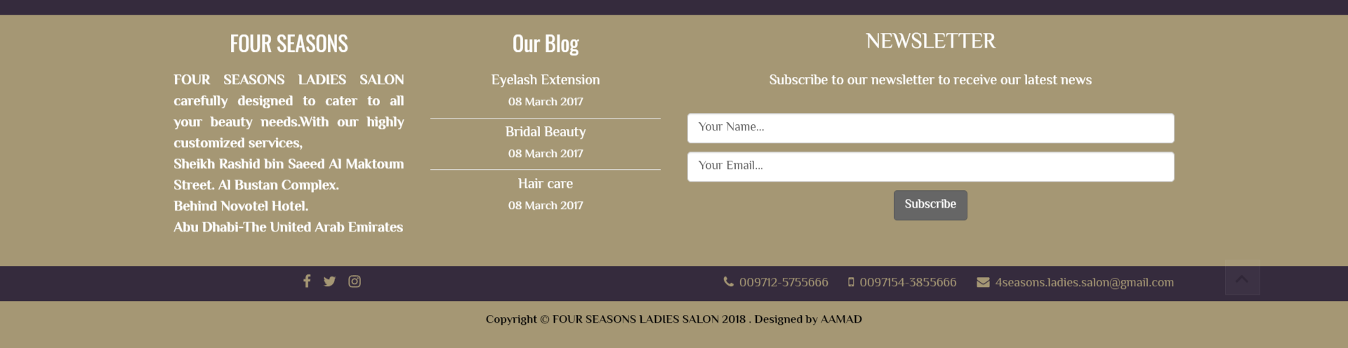 تصميم موقع الكتروني لصالون تجميل فورسيزون في الرياض السعودية
