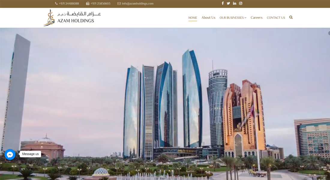 تصميم موقع الكتروني لشركة عزام للمقاولات فى جدة - السعودية